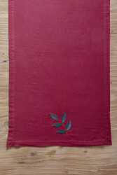 Minteks - Floral Leaf Ruby Wine Runner 45x155 cm.