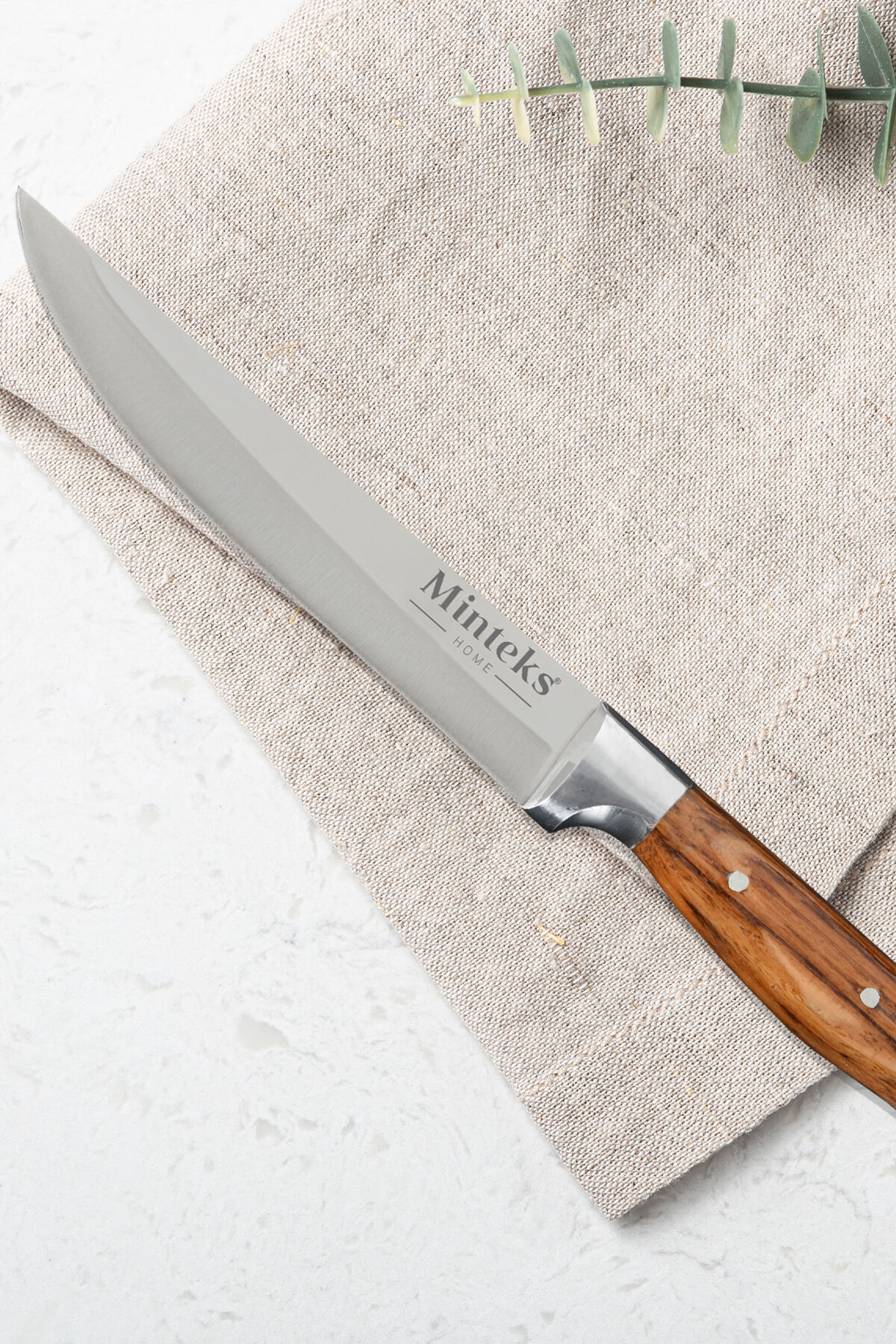 Minteks 26cm Ahşap Saplı Çelik Bilezikli Sebze Bıçağı B0241 - 2