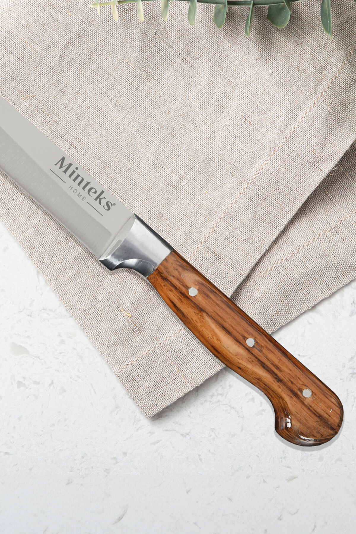 Minteks 26cm Ahşap Saplı Çelik Bilezikli Sebze Bıçağı B0241 - 3