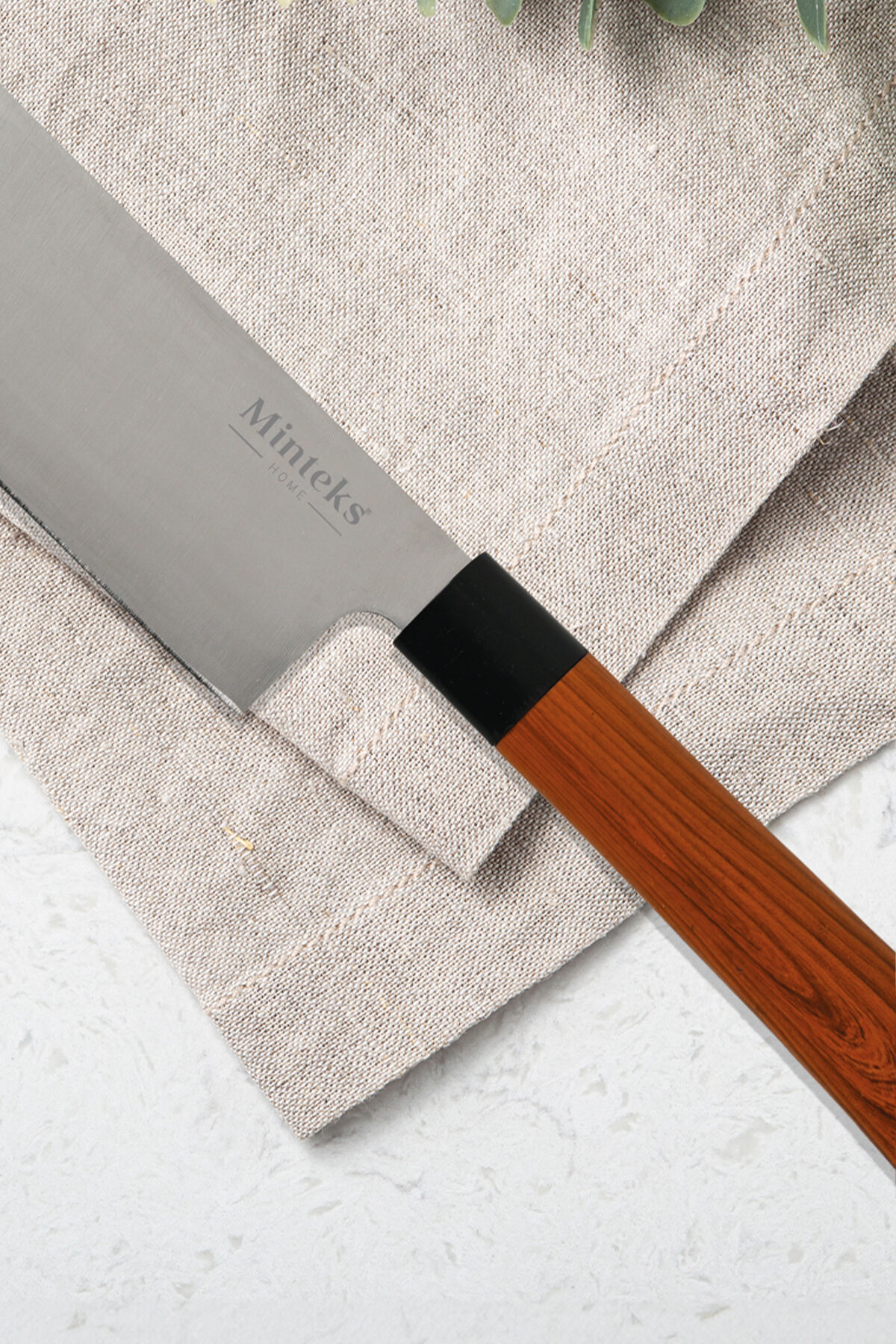 Minteks İnci Kaplama Nakırı 31 cm Ahşap Saplı Çelik Sef Bıçağı İ0500 - 2